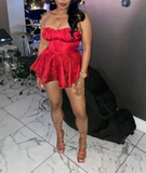 Vintage A-Line Bowknot Homecoming Dress Satin Party Dress Short Cocktail Dress HZ1024