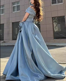 Gorgeous 3D Flowers Sweet 16 Quinceanera A-Line Off-the-shoulder Satin Evening Dress Ball Gown HZ1024