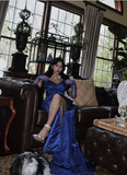 Plataz Sheath Royal Blue Long Prom Dresses Formal Graduation Party Dress Evening Dress SD1546 HZ0628