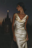 Plataz Mermaid Jewel Ivory Satin Floor Length Evening Dress Prom Dresses SD1654 HZ0628