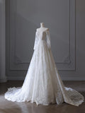Plataz A line Off The Shoulder White Lace Long Wedding Dresses Brides Dress SD1660 HZ0628