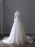 Plataz A line Off The Shoulder White Lace Long Wedding Dresses Brides Dress SD1660 HZ0628