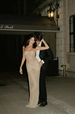 Plataz Sheath Sweetheart Sequin Floor Length Champagne Evening Dress Prom Dresses SD1722 HZ0628