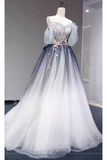 Plataz Ball Gown Off The Shoulder Tulle Party Dress Long Prom Dress Evening Dresses SD1791 HZ0628