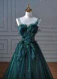 Plataz Ball Gown Strapless Green Tulle Long Evening Gowns Prom Dresses SD1830 HZ0628