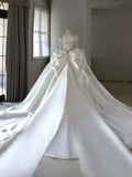 Plataz Ball Gown Sweetheart Neckline Long Sleeves Sequin White Wedding Dresses Brides Dress SD1957 HZ0628