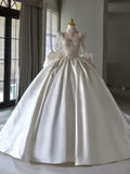Plataz Ball Gown Sweetheart Neckline Long Sleeves Sequin White Wedding Dresses Brides Dress SD1957 HZ0628