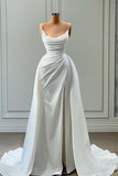 Plataz Spaghetti strap Floor-length Sleeveless High Split With Side Train Prom Dress SD2004 HZ0628