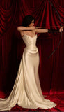 Plataz Mermaid Strapless Satin Ruffles Long Party Dress Prom Dresses SD2012 HZ0628