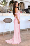 Plataz Off The Shoulder Floor-length Satin Pink Evening Dress Prom Dresses SD2013 HZ0628