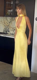 Plataz Mermaid V Neckline Long Yellow Party Dresses Prom Dresses SD2038 HZ0628