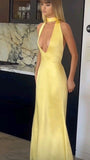 Plataz Mermaid V Neckline Long Yellow Party Dresses Prom Dresses SD2038 HZ0628