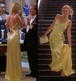 Plataz Mermaid Spaghetti Straps Floor Length Yellow Evening Dress Backless Prom Dresses SD2163 HZ0628