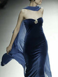 Plataz Mermaid Sweetheart Royal Blue Long Prom Dress Evening Dress Formal Dress SD2151 HZ0628