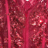 Plataz Mermaid Spaghetti Straps Burgundy Lace Prom Dresses Long Party Dress SD2287 HZ0628