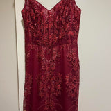 Plataz Mermaid Spaghetti Straps Burgundy Lace Prom Dresses Long Party Dress SD2287 HZ0628