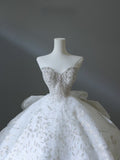 Plataz Ball Gown Sweetheart Sequin White Wedding Dresses Brides Dress SD2340 HZ0628