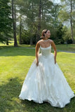 Plataz Ball Gown Spaghetti Straps White Satin Long Wedding Dresses Bridal Dress SD2389 HZ0628