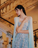 Plataz A line Strapless Sleeveless Chiffon Light Sky Blue Long Prom Dresses SD2397 HZ0628