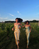 Plataz Mermaid Strapless Neckline Long Party Dress Satin Yellow Prom Dresses SD2424 HZ0628