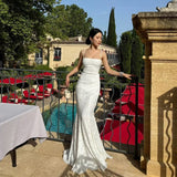 Plataz Mermaid Spaghetti Straps Long Lace Party Dresses Prom Dresses SD2461 HZ0628