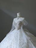 Plataz Ball Gown Sweetheart Neckline Sequin Long Sleeves Wedding Dress Bridal Dresses SD2488 HZ0628