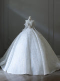 Plataz Ball Gown Sweetheart Neckline Sequin Long Sleeves Wedding Dress Bridal Dresses SD2488 HZ0628