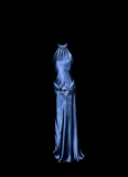 Plataz Mermaid Halter Neck Blue Satin Backless Prom Gown Fairy Prom Dresses SD2905 HZ0628