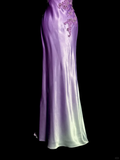 Plataz A line Halter Neckline Lilac Satin Prom Dress Ruffle Long Party Dress SD2910 HZ0628
