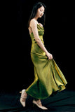 Plataz Sheath Spaghetti Straps Green Ankle Length Prom Dresses Birthday Outfits SD472 HZ0628