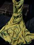 Plataz Sheath Spaghetti Straps Green Ankle Length Prom Dresses Birthday Outfits SD472 HZ0628