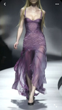Plataz Purple Tulle Lace Mermaid Evening Dress Formal Prom Dress HZ1007