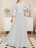 Plataz Scoop Floor-Length Lace Chiffon Mother of the Bride Dress With HZ1007