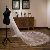 Plataz white Ivory 3*3 Meter Cathedral wedding veils Lace Appliques Bridal HZ1007