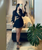 Plataz A-line Waist Cut-out Homecoming Dress,Black Cocktail Dress HZ1007