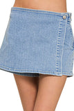 Plataz Wrap Front Skort Denim Shorts DJPT