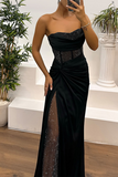 Plataz Prom Ruched Sequined Strapless Evening Dresses(5 HZ1007