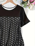 Plataz Dot Short Sleeve Lounge Dress DJPT
