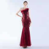 Plataz Order Ostrich Feather Mesh Stitching Sequin High End Evening HZ1007