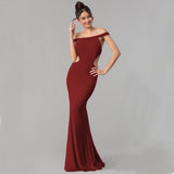 Plataz Women's Off Shoulder Maxi Evening Dress ¨C Elegant Formal HZ1007
