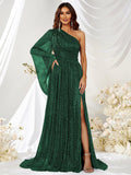 Plataz Shoulder Evening Dress Cocktail Slant Shoulder Elegant Dress Dinner Dress HZ1007