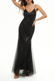 Plataz Formal Solid Patchwork V Neck Evening Dress HZ1007