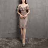 Plataz Neck Little Evening Dress ¨C Elegant Short Socialite Nightclub Women's Party HZ1007