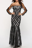Plataz Formal Solid Lace O Neck Evening Dress HZ1007