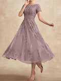 Plataz Scoop Tea-Length Tulle Lace Mother of the Bride HZ1007