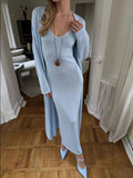Plataz Knit Dress and Cardigan Sweater Set DJPT
