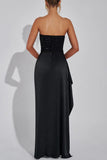 Plataz Prom Sequins Slit Ruched Off Shoulder Evening HZ1007
