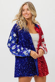Plataz American Flag Sequin Snap Down Shirt DJPT