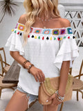 Plataz Dot Off-Shoulder Blouse DJPT
