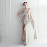 Plataz Beaded Socialite Car Model Long Evening Dress for Dinner HZ1007